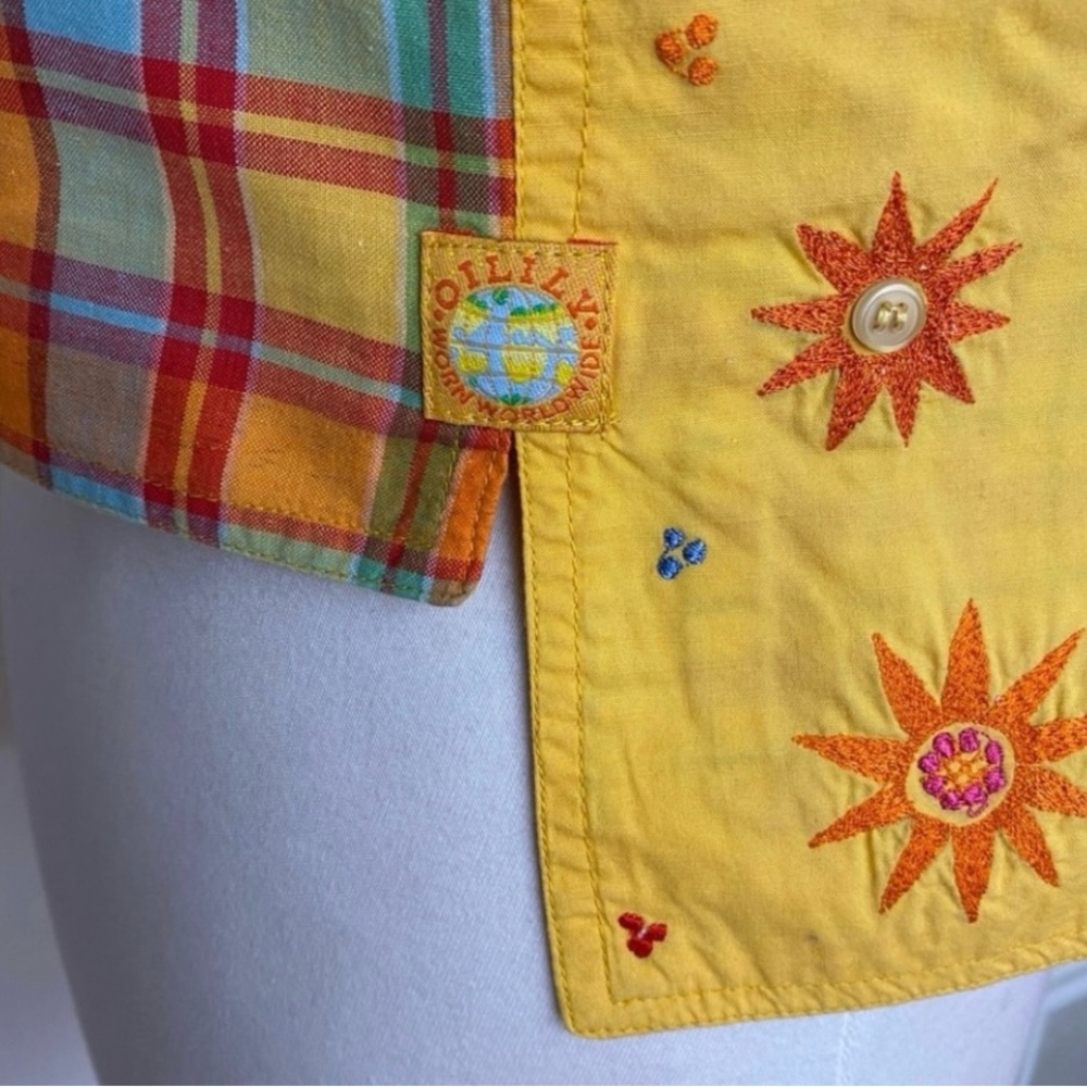 Vintage RARE Oilily Golden Yellow Embroidered Button Vest Waistcoat Size XL - Picture 8 of 16